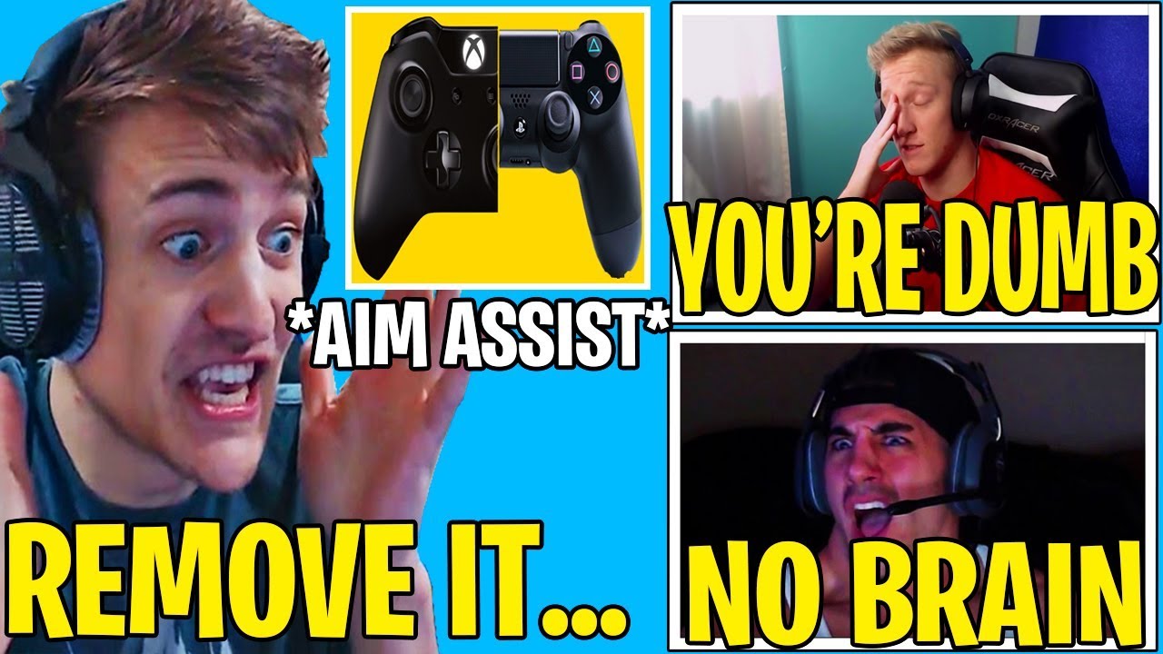 Tfue and Nickmercs REACT and ATTACK Ninja for Wanting *AIM ASSIST* Removed!!