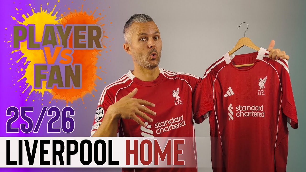 Comparison Between Player and Fan Version of the Liverpool 2025/26 Home Jersey