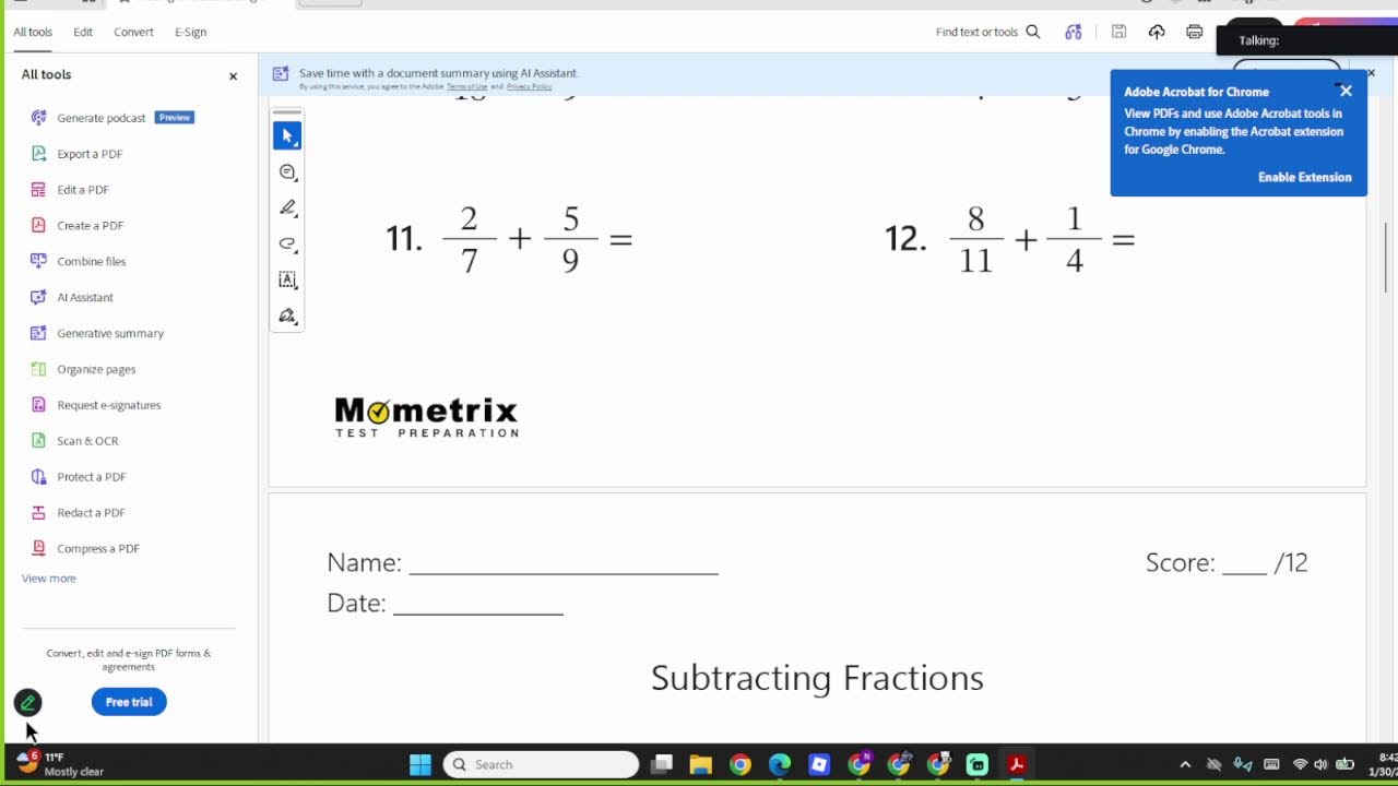 1/30/2026 5th Grade Math: Adding and Subtracting Fractions