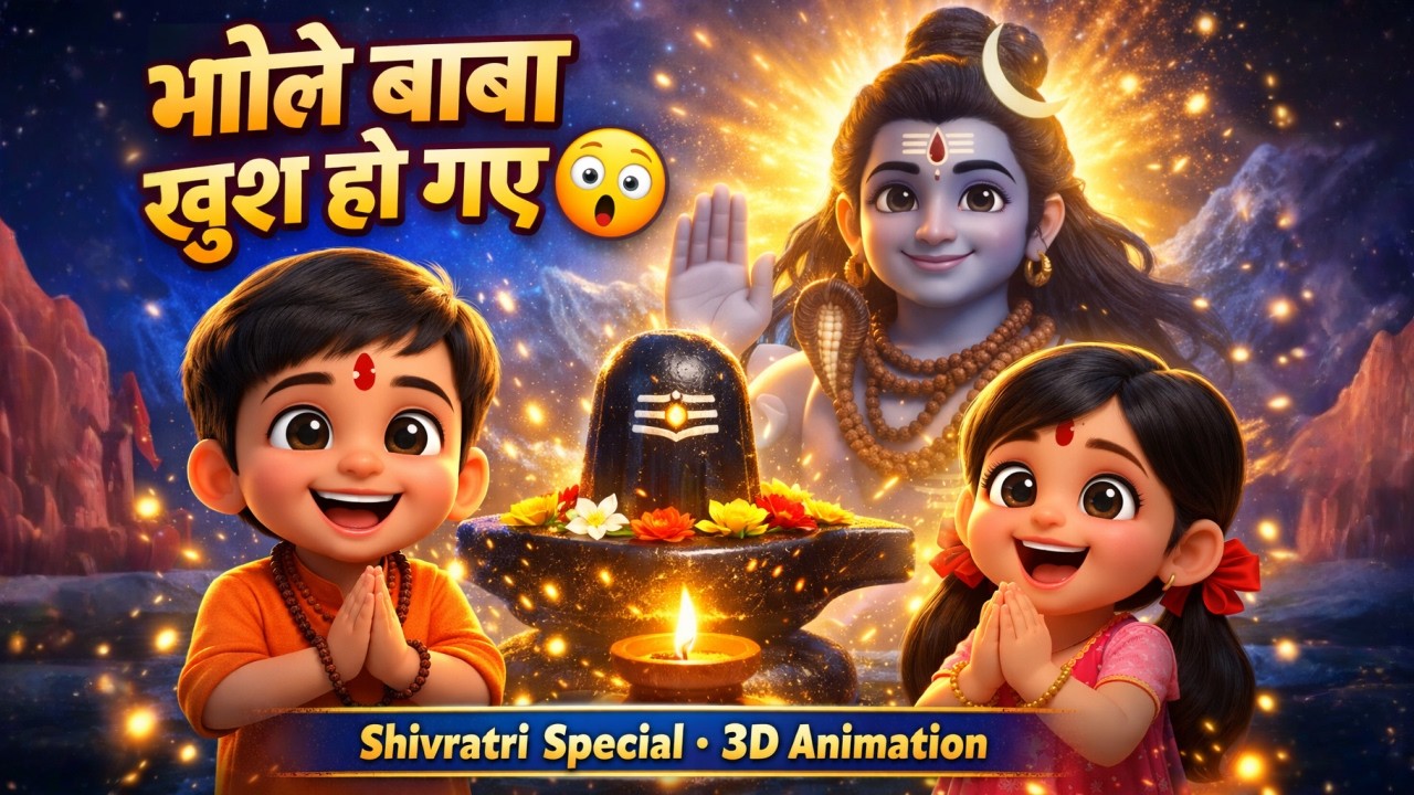 🕉️ Shiv Ji Aaye, Dham Dham Damru Bajaye 😱 | Mahashivratri Special Cartoon Kahani 2026 #shivratri