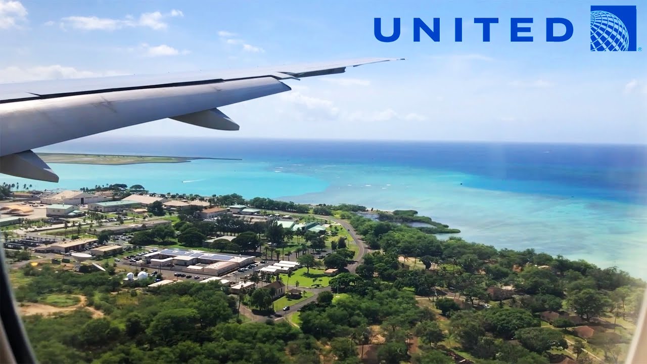United Airlines Boeing 777-200 Landing in Honolulu, O'ahu, Hawai'i (HNL)