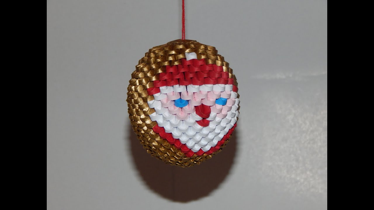 How to make 3d origami globe with Santa Claus part1