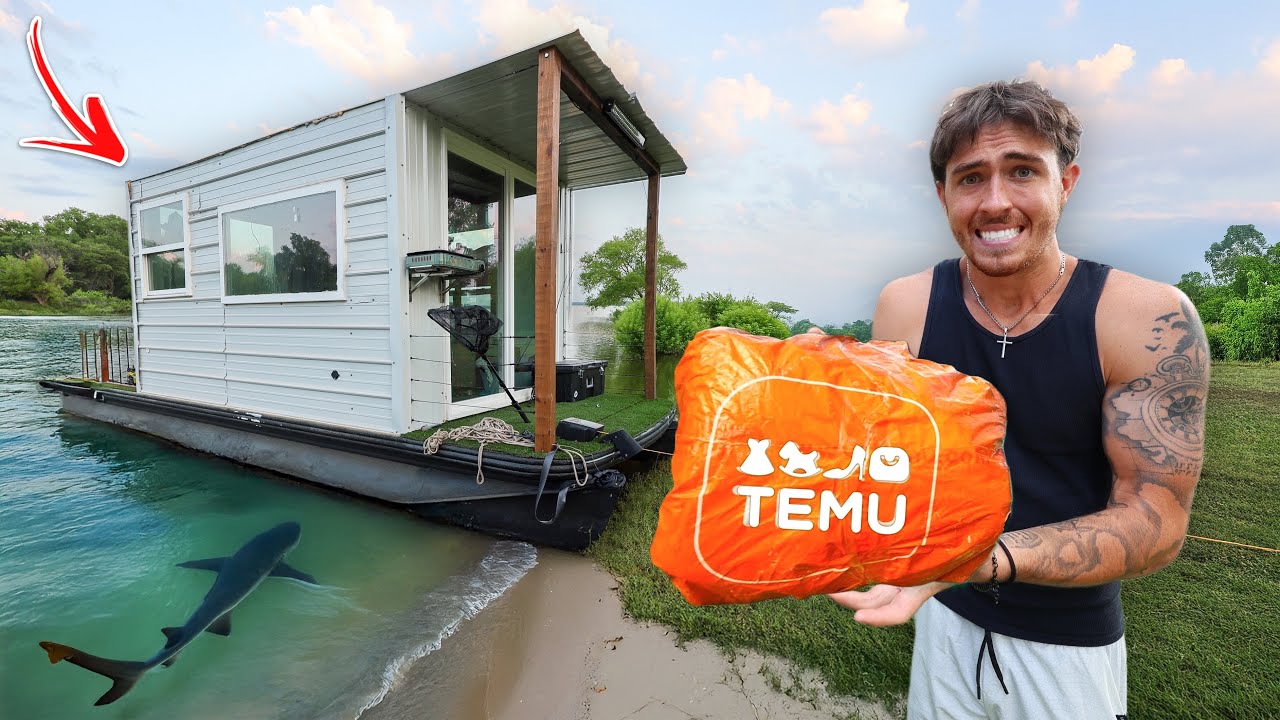 Overnight on HOUSEBOAT with TEMU Items… (Crack Shack)