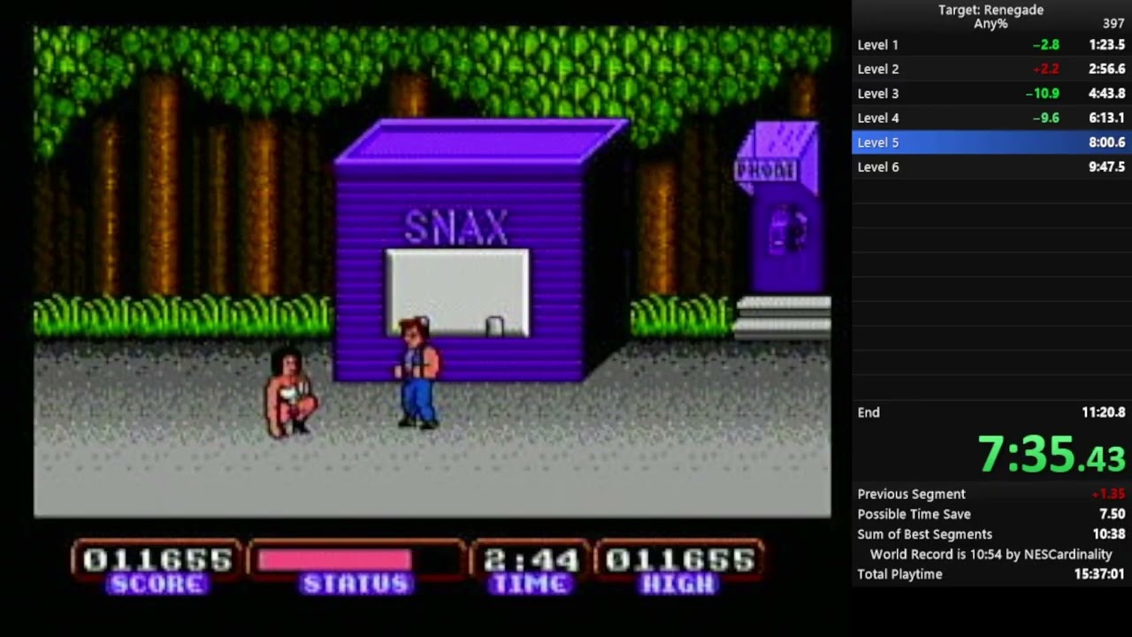 Target: Renegade (NES) Any% Speedrun in 10:46