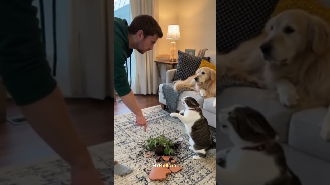 Cat blamed, dog confused &mdash; who&rsquo;s telling the truth? ( AI Sora 2 )