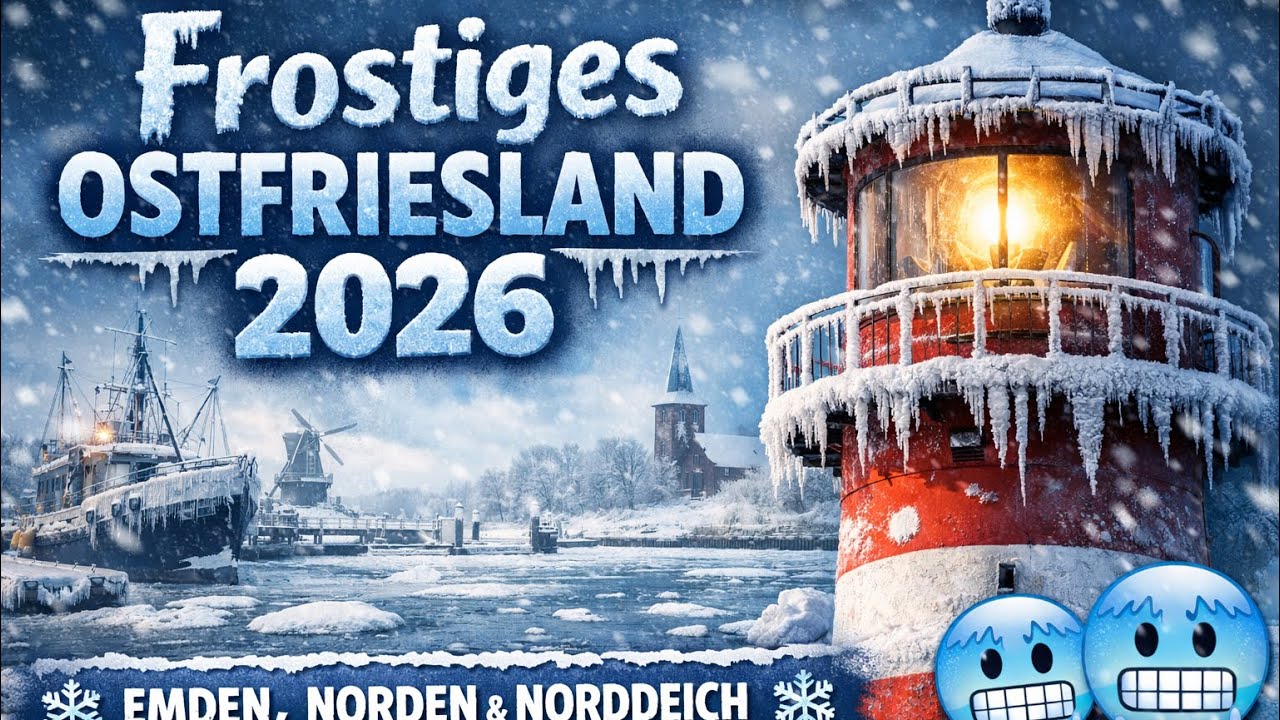 🥶 Frostige Impressionen aus Emden, Norden & Norddeich &ndash; Ostfriesland im Dekadenwinter 2026 🥶