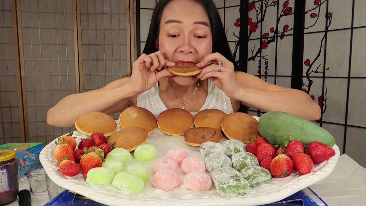 ĂN BÁNH MOCHI NGON NHẤT NƯỚC HÀN QUỐC ,MOCHI NHẬT,DÂU TÂY MỸ,BÁNH ĐORÊMON NHẬT CỰC KỲ NGON