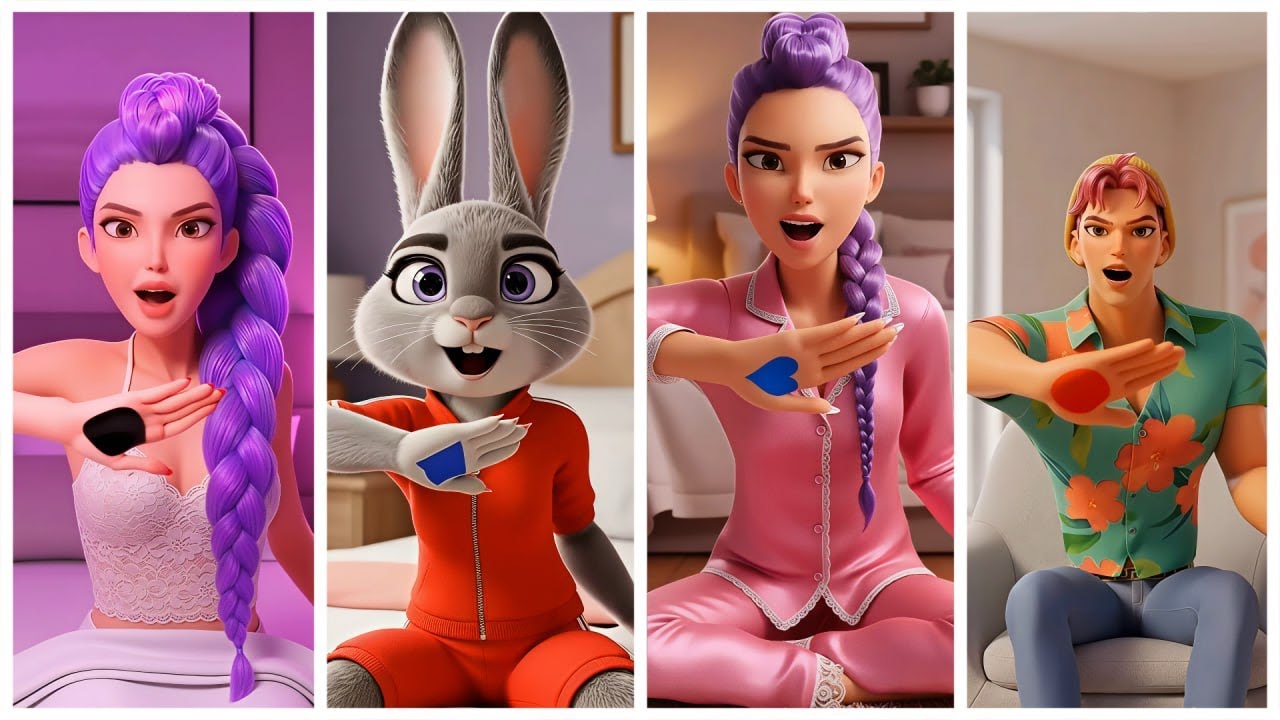 COLORING MIX TREND RUMI AND MIRA MAKE UP TREND K POP AND SQUID GAME DOLL ZOEY MAKE UP TREND 