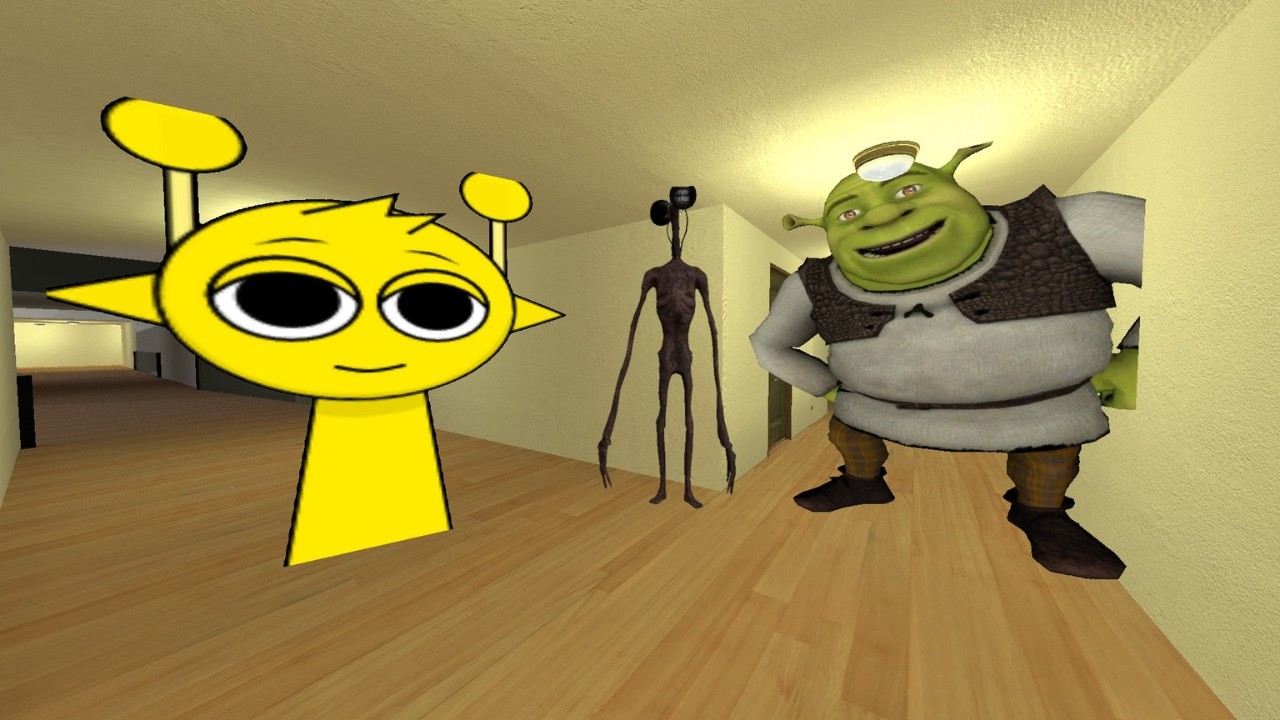MY NAME IS SHREK,SIREN HEAD,SPRUNKI YELLOW IN THE HOTEL#obungagaming #nexbot