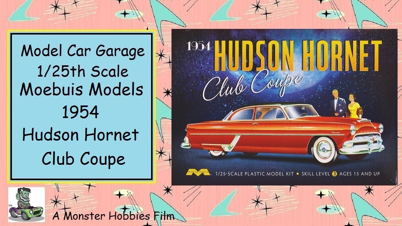 Model Car Garage - The Moebius 1954 Hudson Hornet Club Coupe - A Model Car Kit Unboxing Video