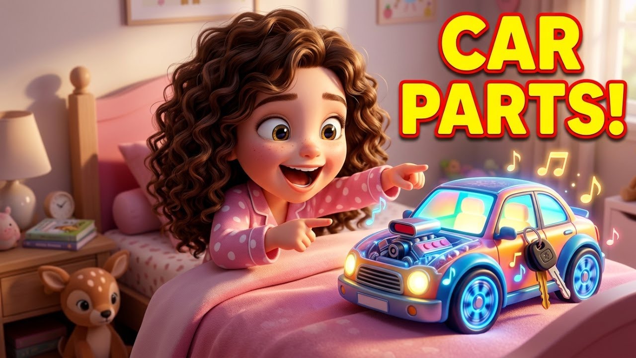 Wheels Windows Engine Keys Song ✨ Car Parts Rhyme for Kids | Cloudberry Jingles