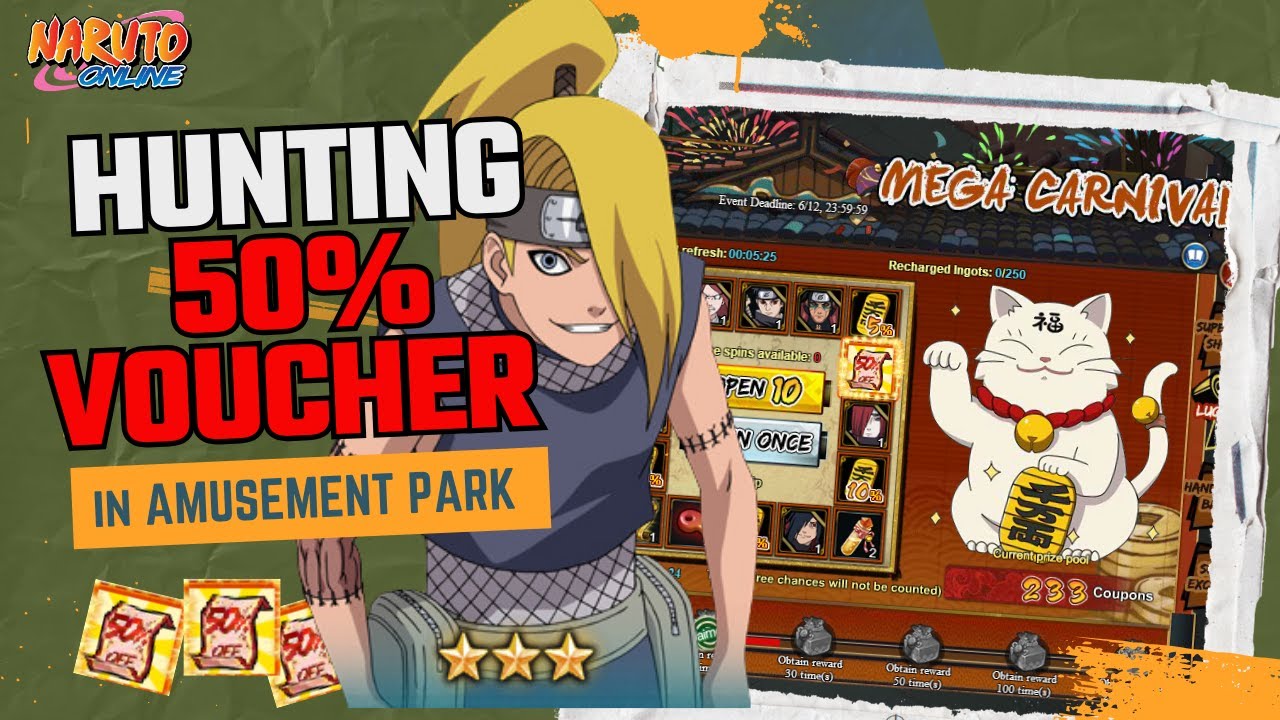 HUNTING 50% VOUCHER IN AMUSEMENT PARK EVENT | Naruto Online