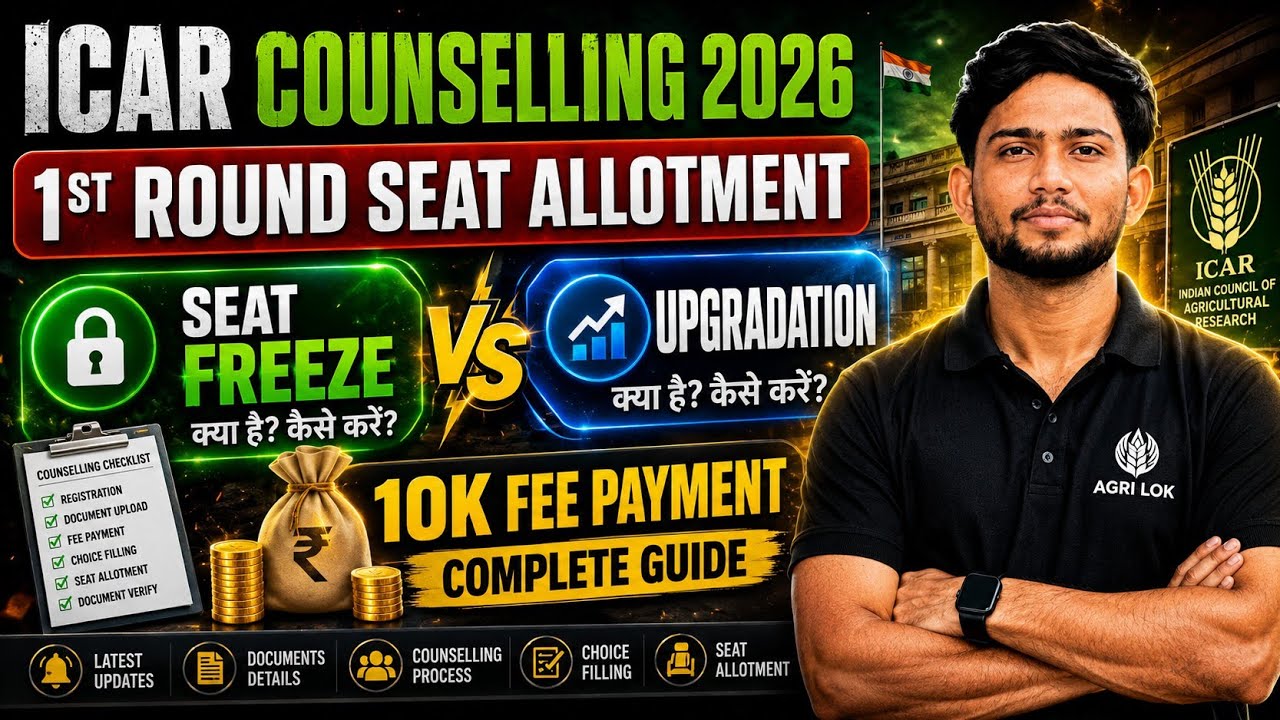 ICAR UG 2026 1st Round Seat Allotment | ₹10,000 Fee Payment | Seat Acceptance | Upgrade | #icar2026