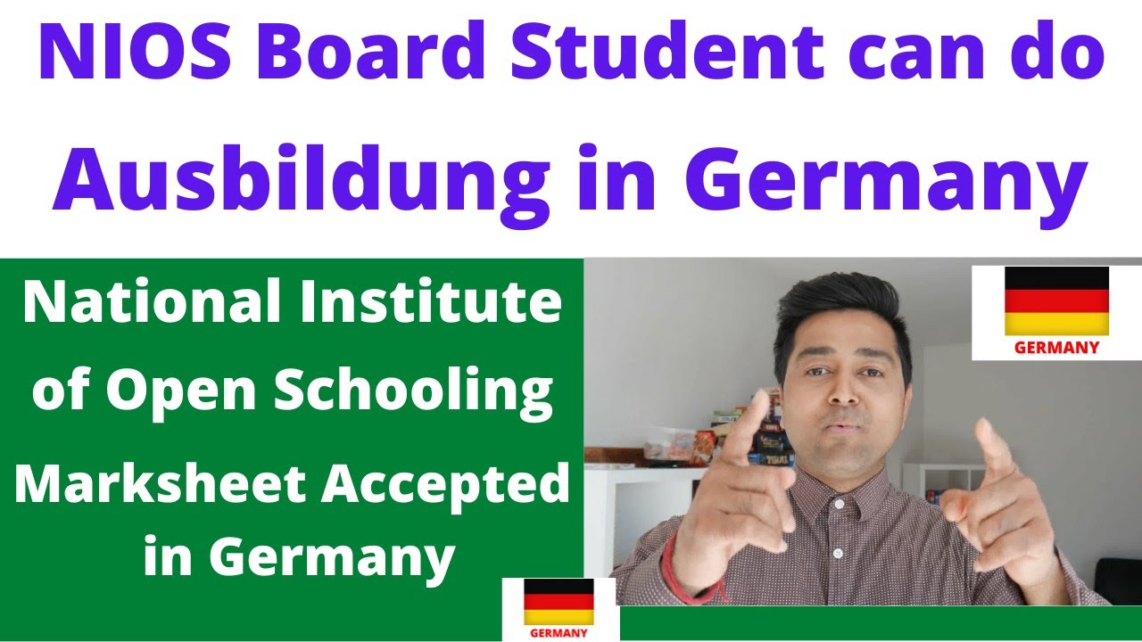 NIOS Student Study AUSBILDUNG in Germany | National Institute of Open Schooling |Vocational Training