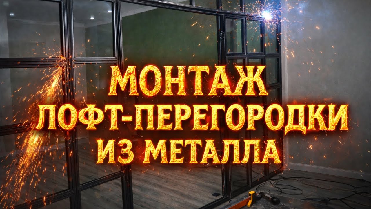 Искры, металл и стиль — монтаж лофт-перегородки