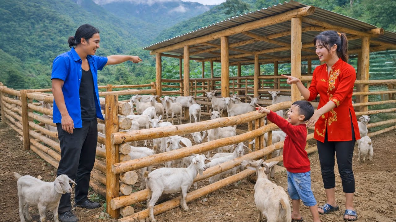 The Process of Building a Wooden House for Goats - Part 2 - Life in the Forest | SURVIVAL ALONE