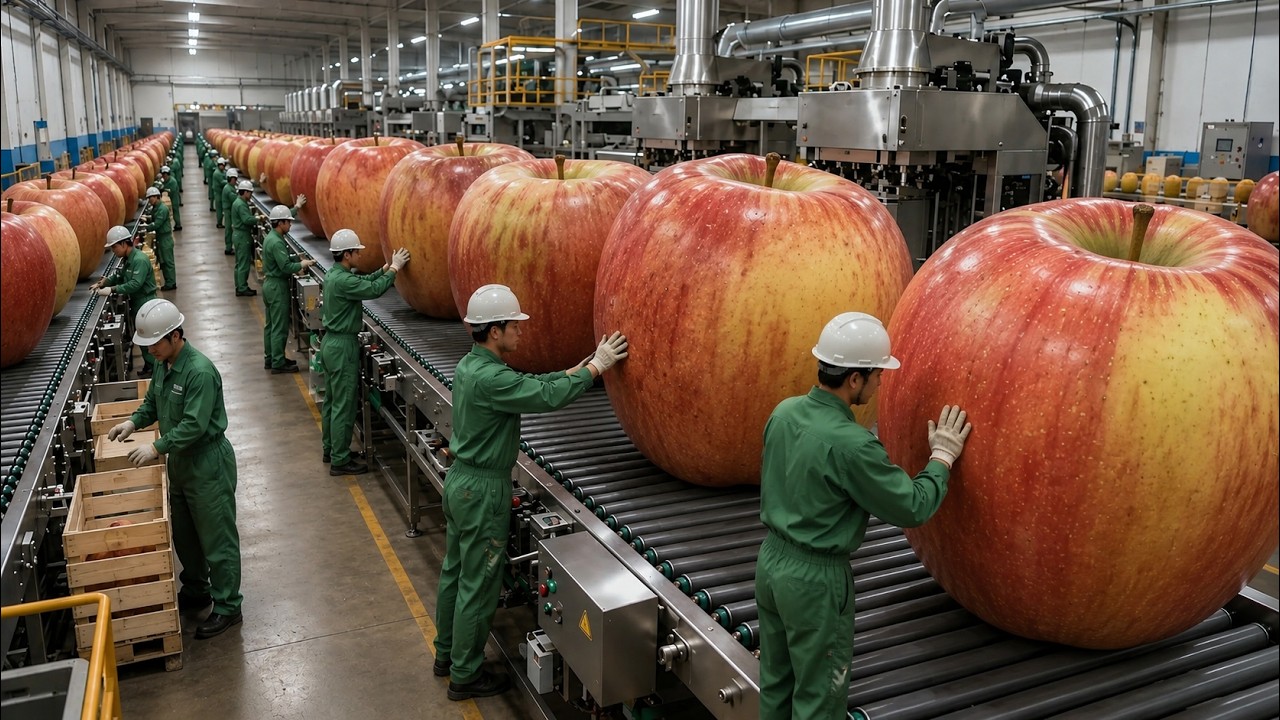 Inside a Mega  Apple Harvest and Juice Production | Complete Factory Documentary