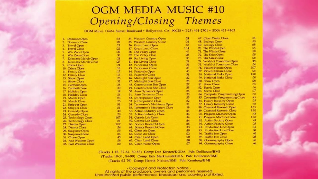 OGM Media Music #10 - PRO MED #10 - Opening / Closing Themes