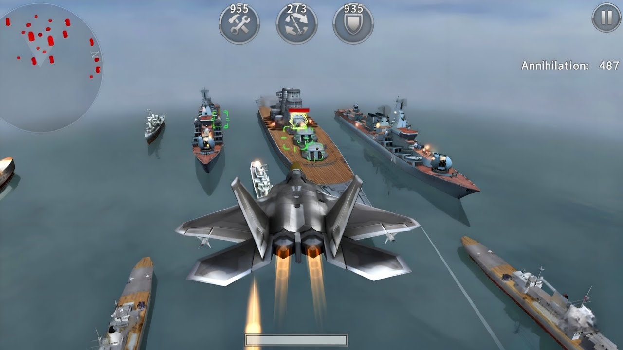Gunship Battle: F-22 RAPTOR very powerful aircraft gameplay