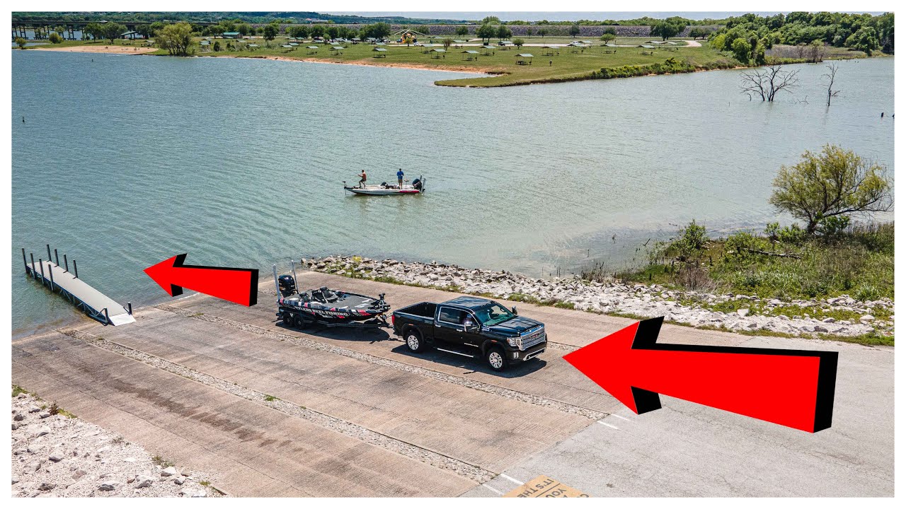 Backing A BOAT TRAILER Down The RAMP!! (The EASIEST Way)