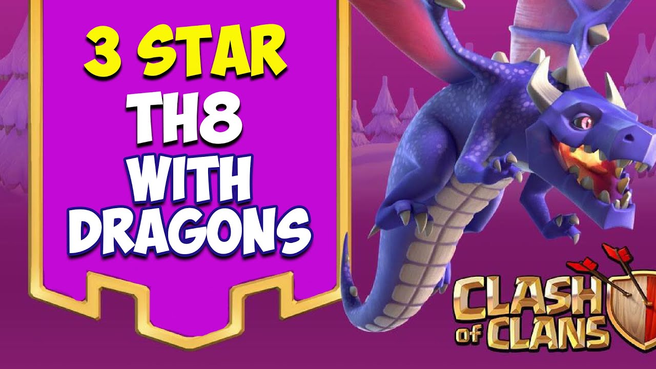 COC Best TH8 Dragon Attack Strategy | 3 Star Town Hall 8 Base Zap Dragon Strategies | Clash of Clans