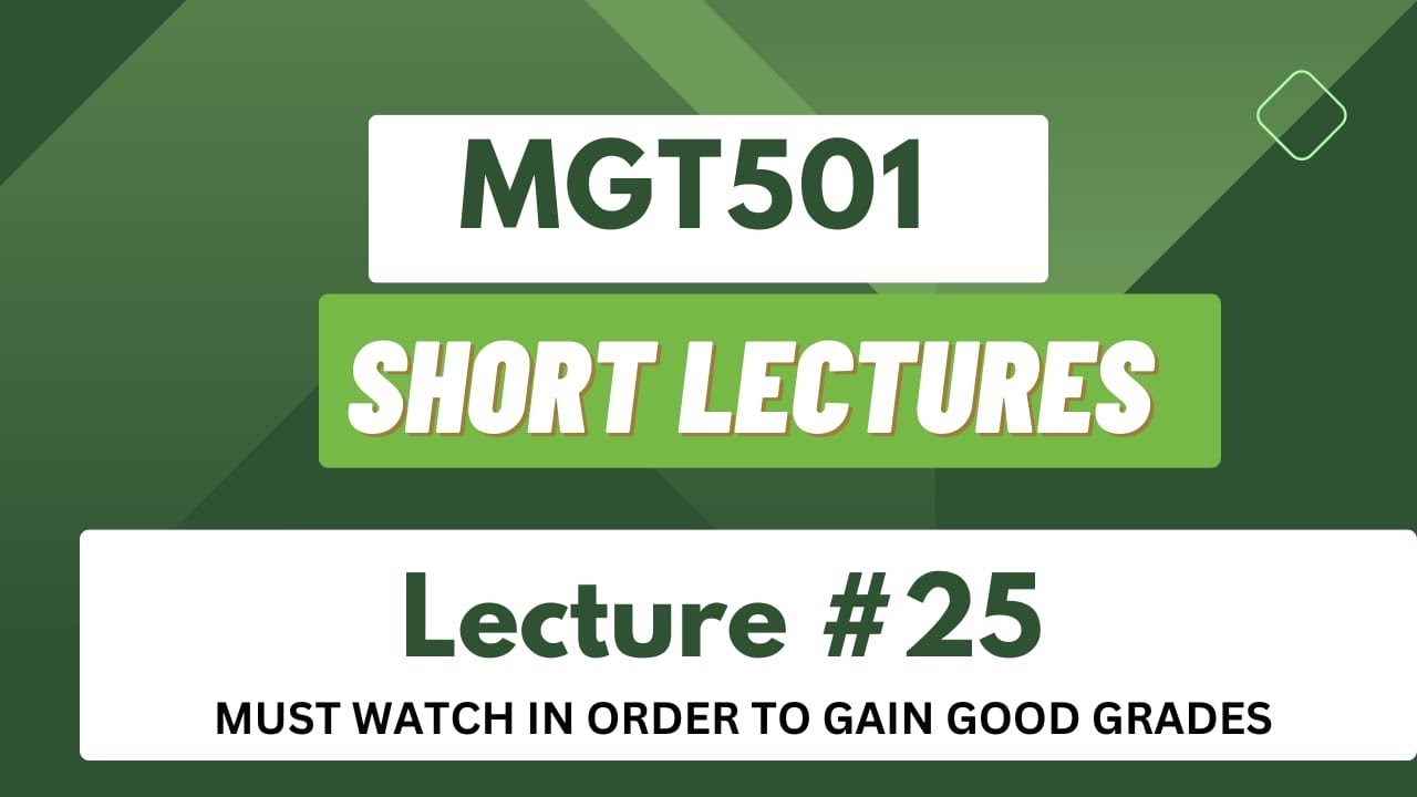 MGT501 Short Lecture 25 | MGT 501 Short Lectures | HRM Short Lectures