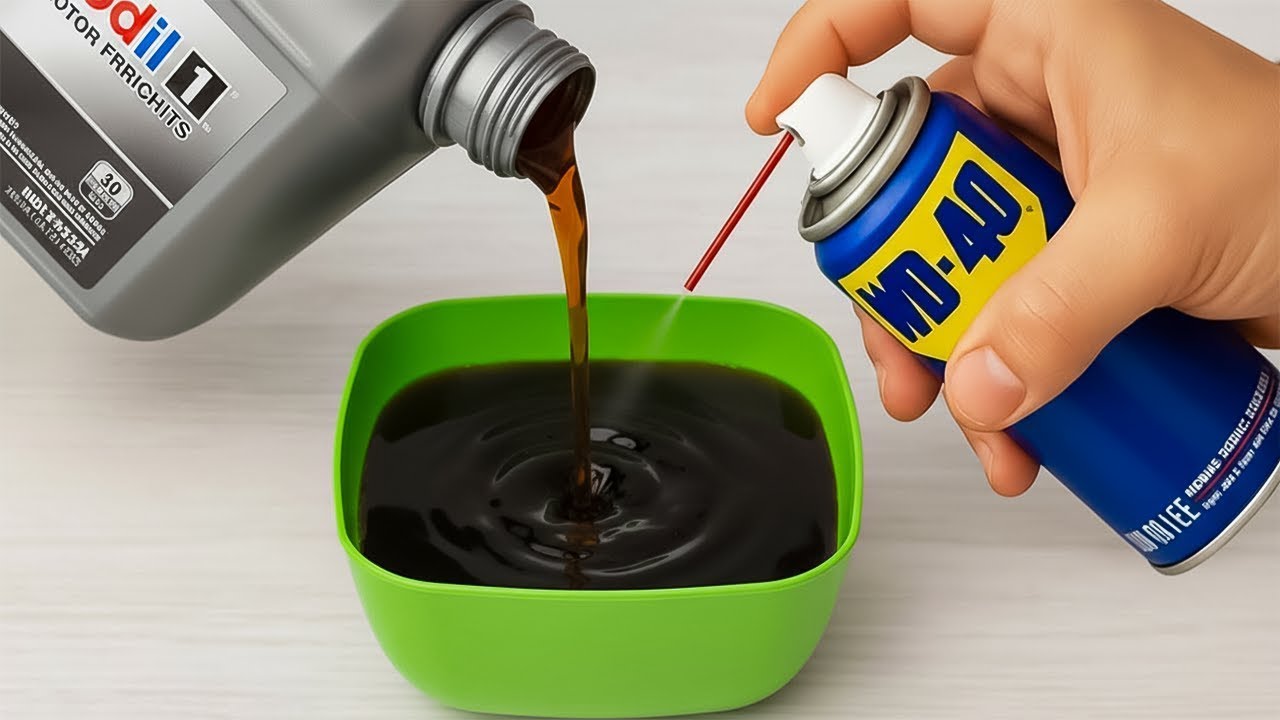 Миллиарды людей не знают этого секрета! Смешайте WD-40 с моторным маслом и начните зарабатывать ден