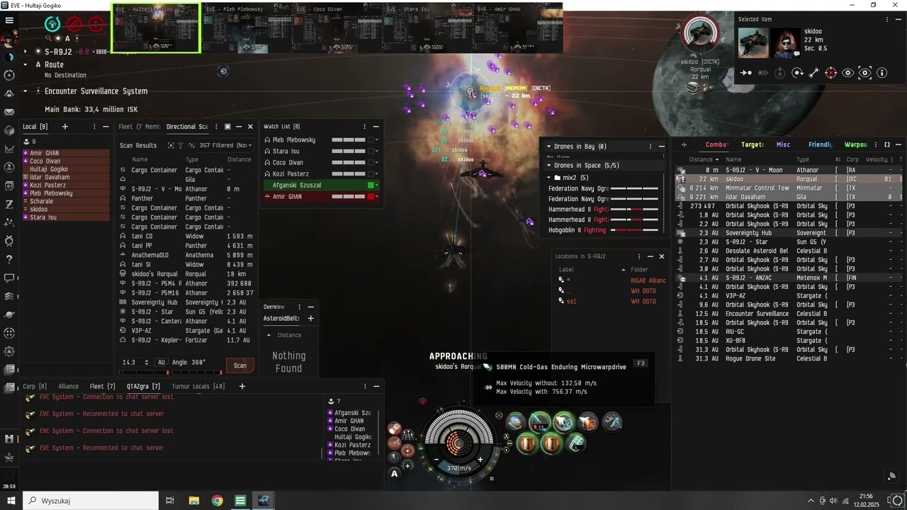 Eve Online: PanFam Rorqual vs 5 blobs