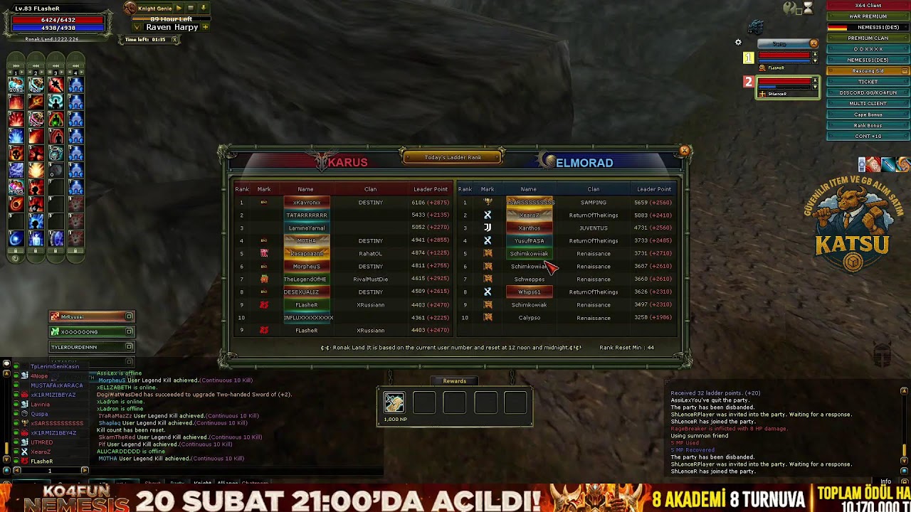 #KO4FUN 🔥NEMESİS AÇILDI 🔥#KnightOnline 🔥 #PvPServer🔥🏆 FLASHER
