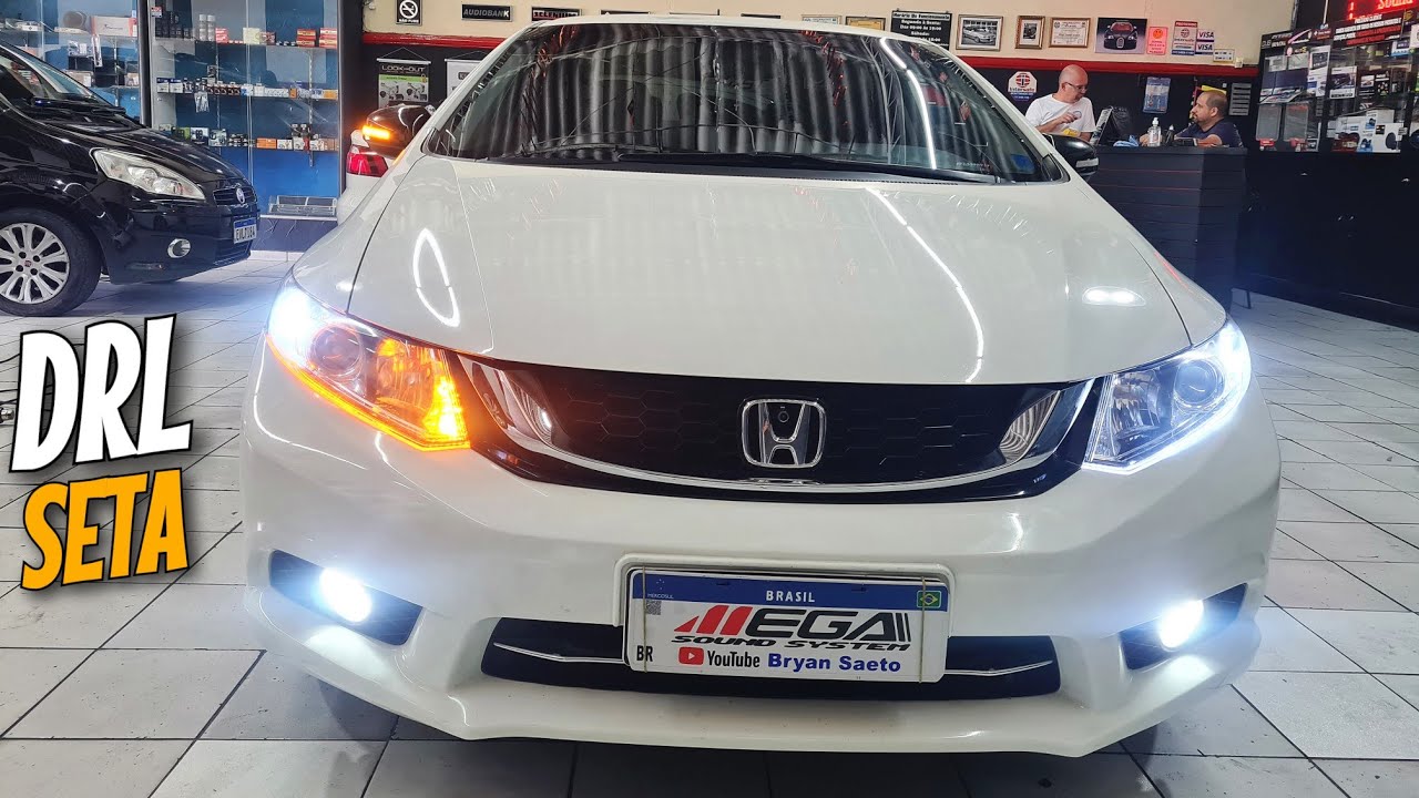 Civic LXR 2.0 2016 Fita Led DRL com Seta Sequencial Farol