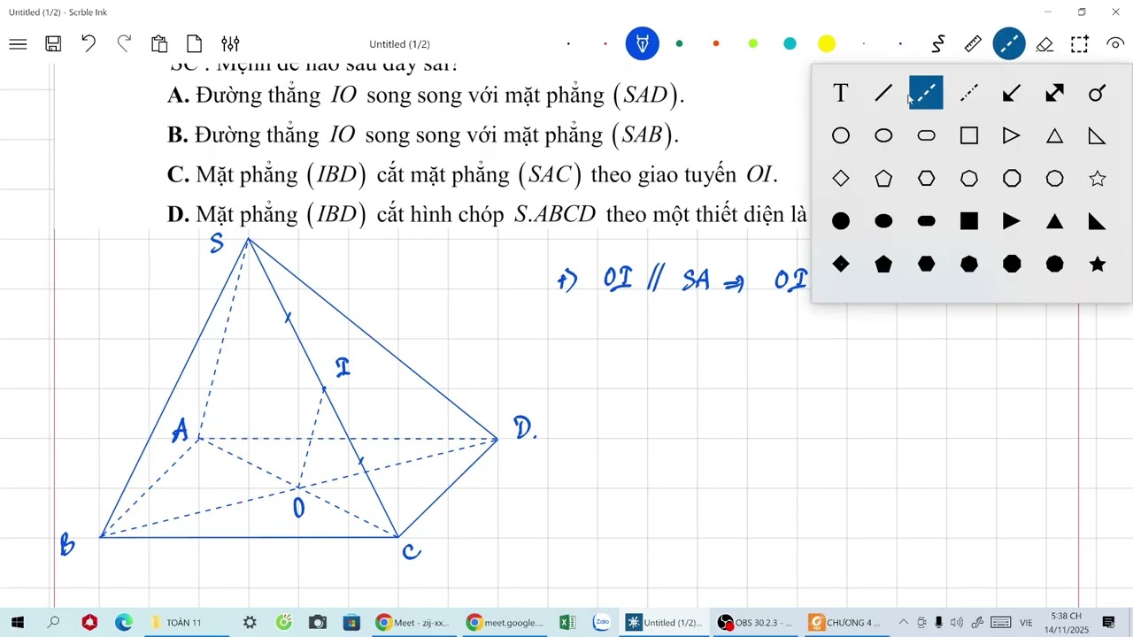 TOÁN 11. TÍNH DIỆN TÍCH THIẾT DIỆN