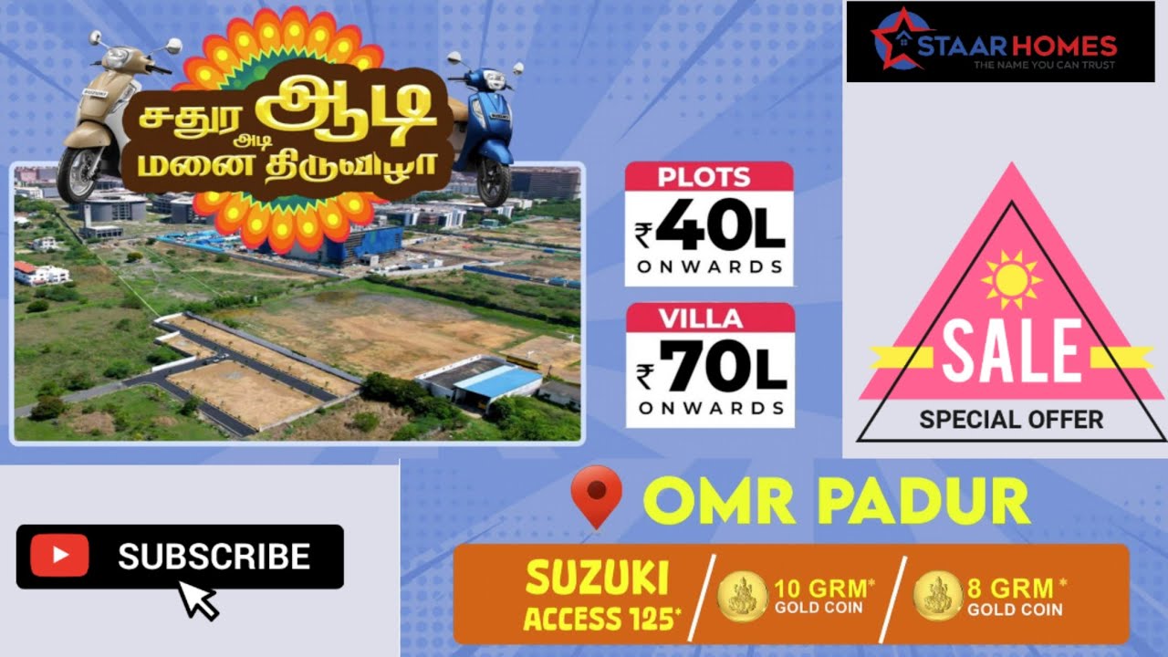 DTCP RERA APPROVED PLOT FOR SALE IN PADUR OMR NEAR CALL 9884422164