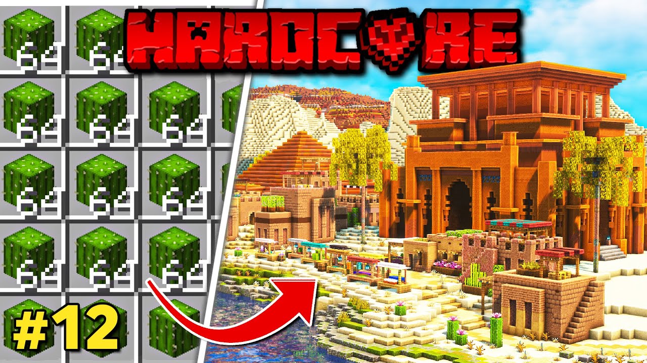 I Built a Cozy Cactus Farm in Hardcore Minecraft