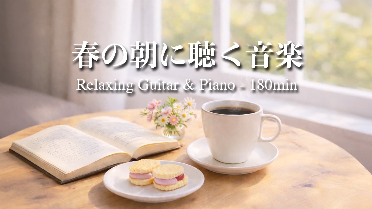 【癒し・作業用BGM】春の朝に聴く音楽｜Relaxing Guitar & Piano 180min