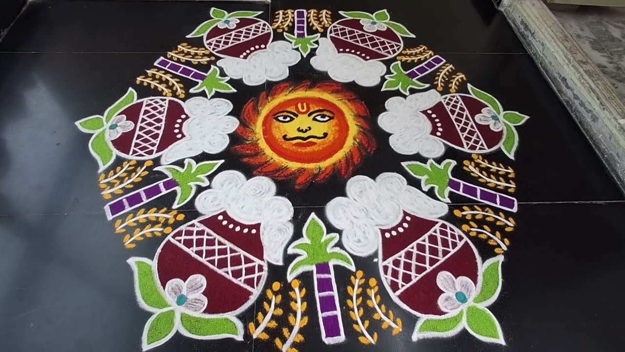 Pongalkolam//sankranti muggulu//margazhi kolam//pandagamuggulu 