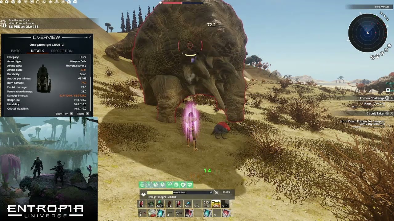 Entropia Universe Hunting basics/weapon reviews