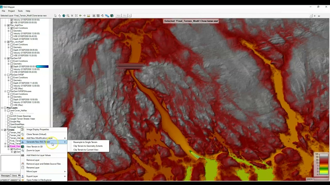 Creation of a Dam, By Pass Channel and Houses using Terrain Modification Tools - Part 1