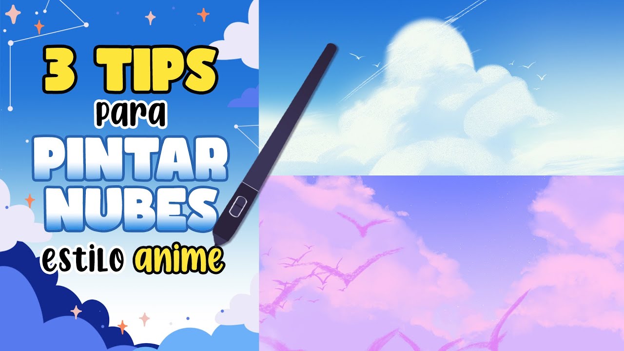 Cómo pintar nubes estilo anime ☁️// 3 Tutoriales // fácil y rápido