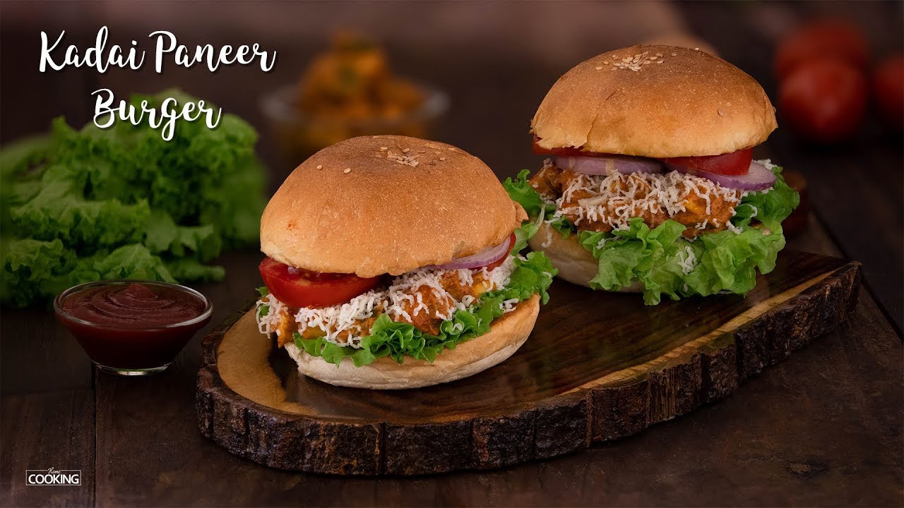 Kadai Paneer Burger | Paneer Recipes | Veg Burger