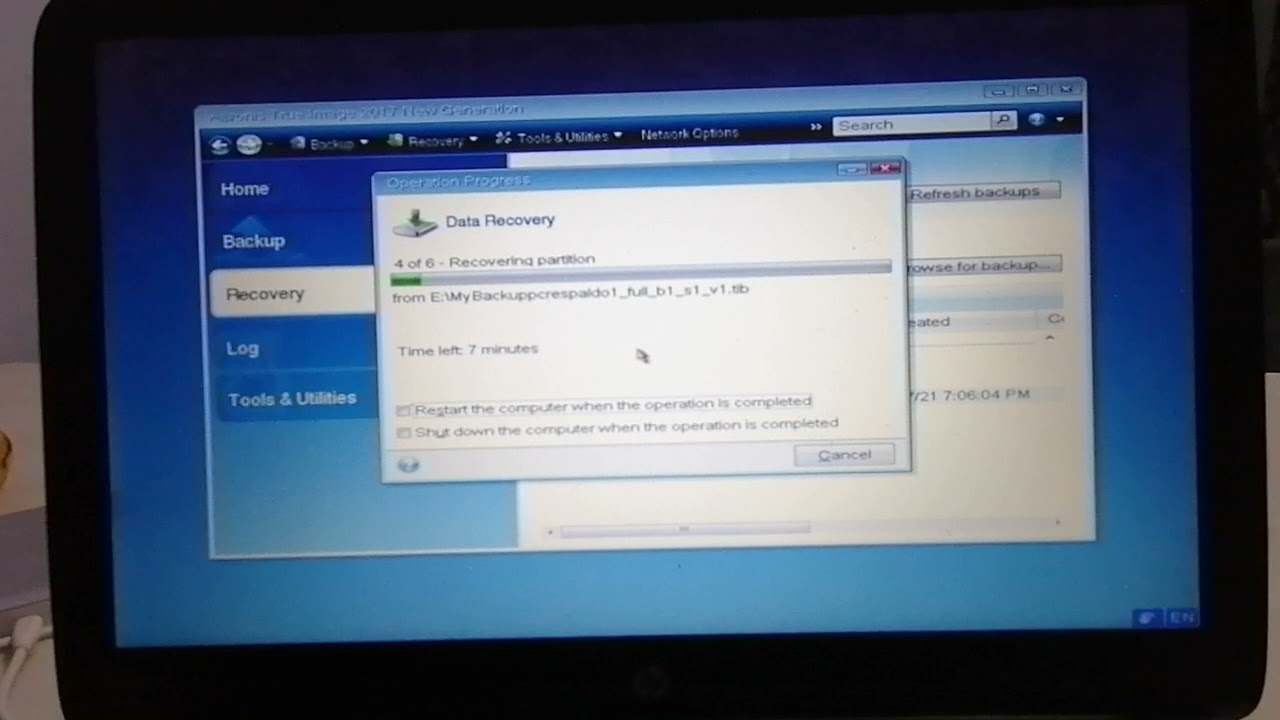 COMO CARGAR UNA IMAGEN EN UN DISCO DURO CON ACRONIS