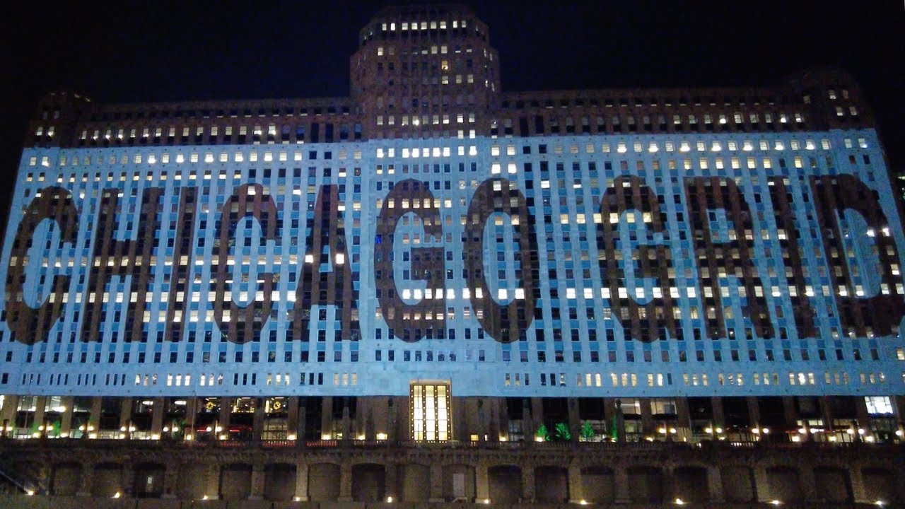 CHICAGO Christmas 2023 ✨Art on The Merchandise Mart Digital Light Show [4K 60FPS]