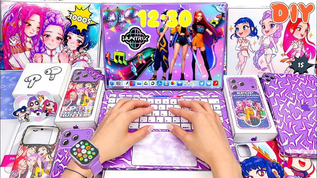 ASMR Paper DIY ✨ $1 Vs $1000 HUNTRIX Purple Edition | Mystery Blind Bag Unboxing | Episode 23