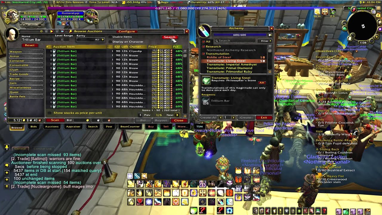 World of Warcraft Gold Making guides - MoP Alchemy Living Steel Gold Making Guide