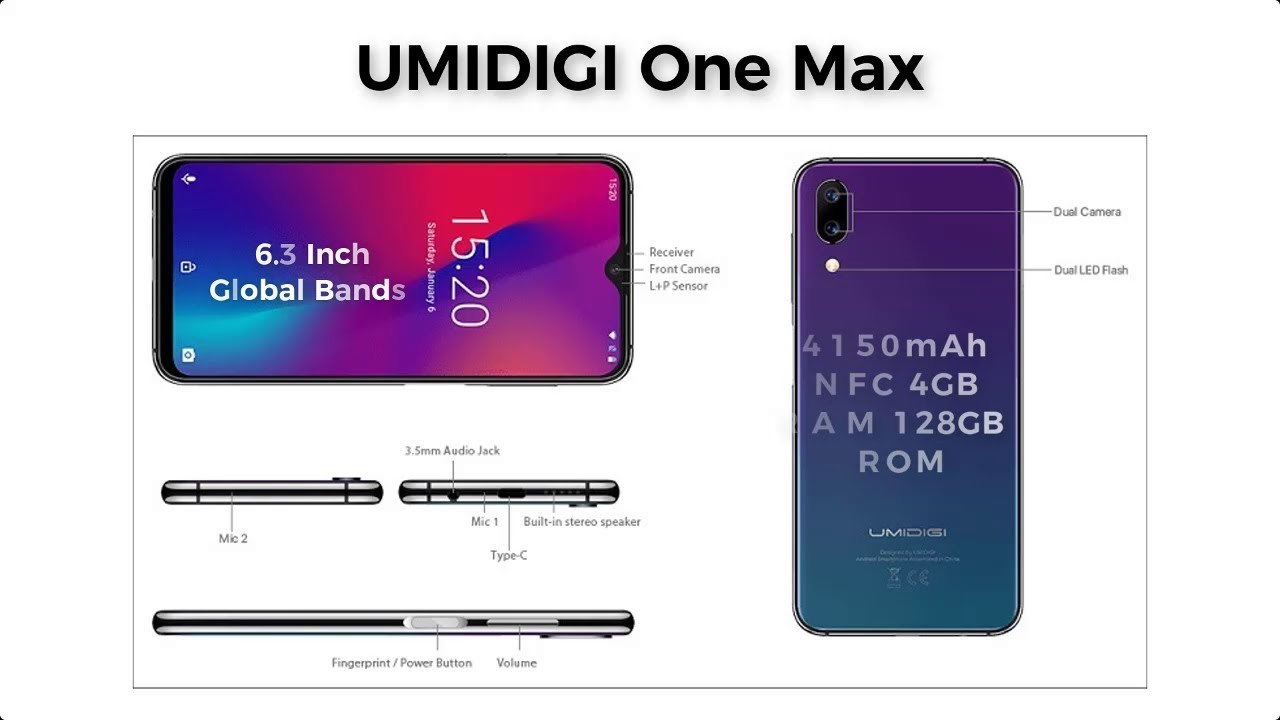 UMIDIGI One Max 4GB RAM 128GB ROM 4G Smartphone