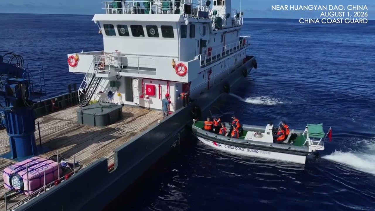 SCENE: China Coast Guard conducts rights-defending and law enforcement drills near Huangyan Dao