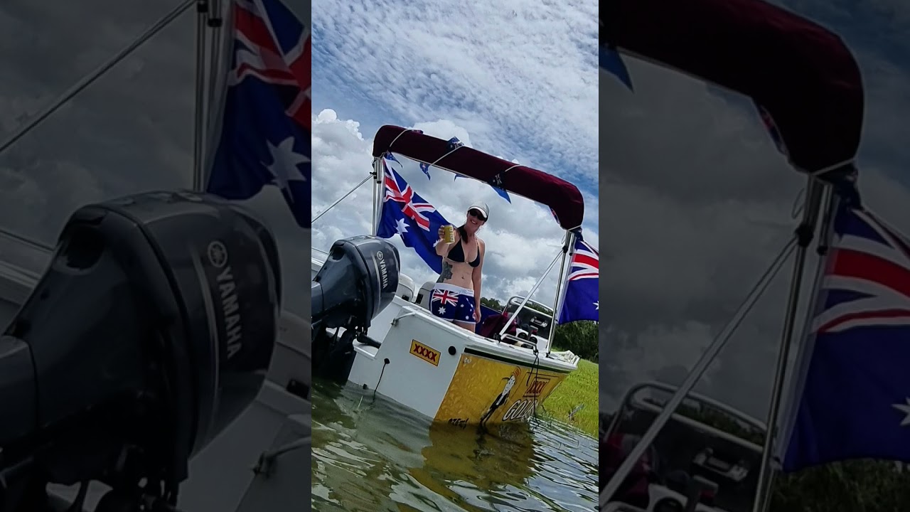 When beer is life, XXXX Gold wrapped boat 