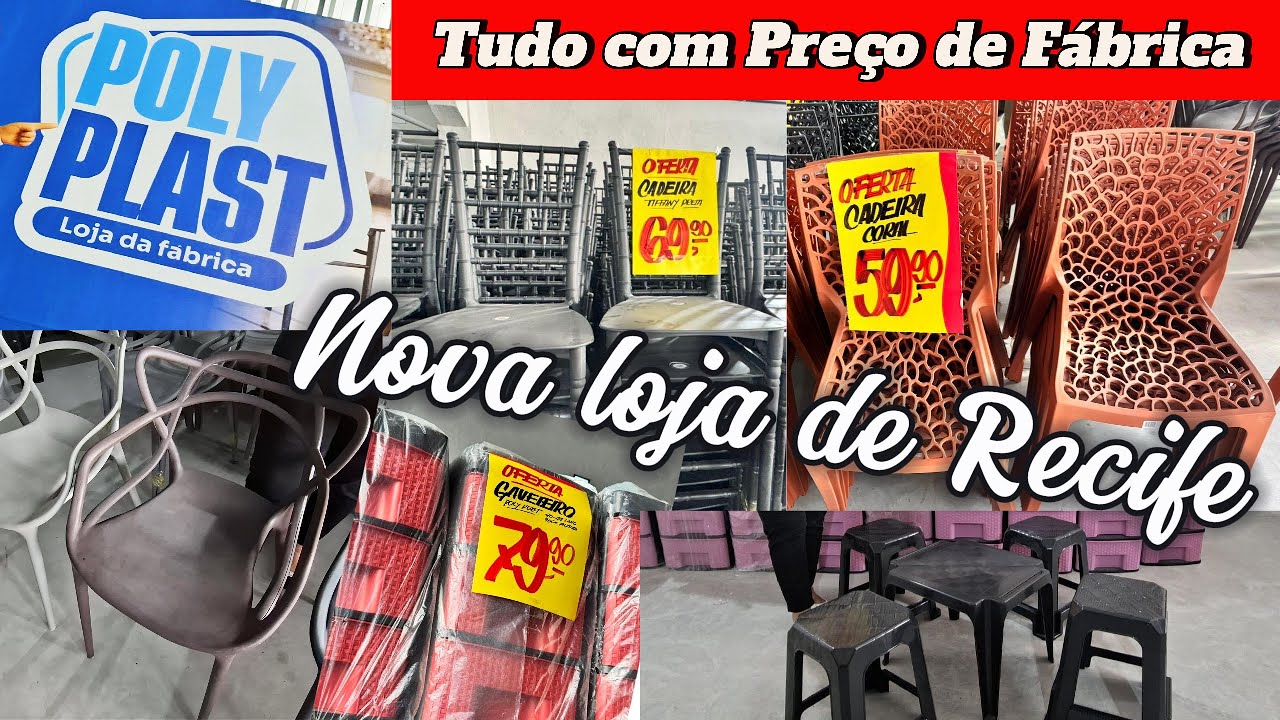 NOVA LOJA DE RECIFE COM PREÇO DE FABRICA DE MESAS E CADEIRAS DE PLÁSTICO - POLY PLAST RECIFE