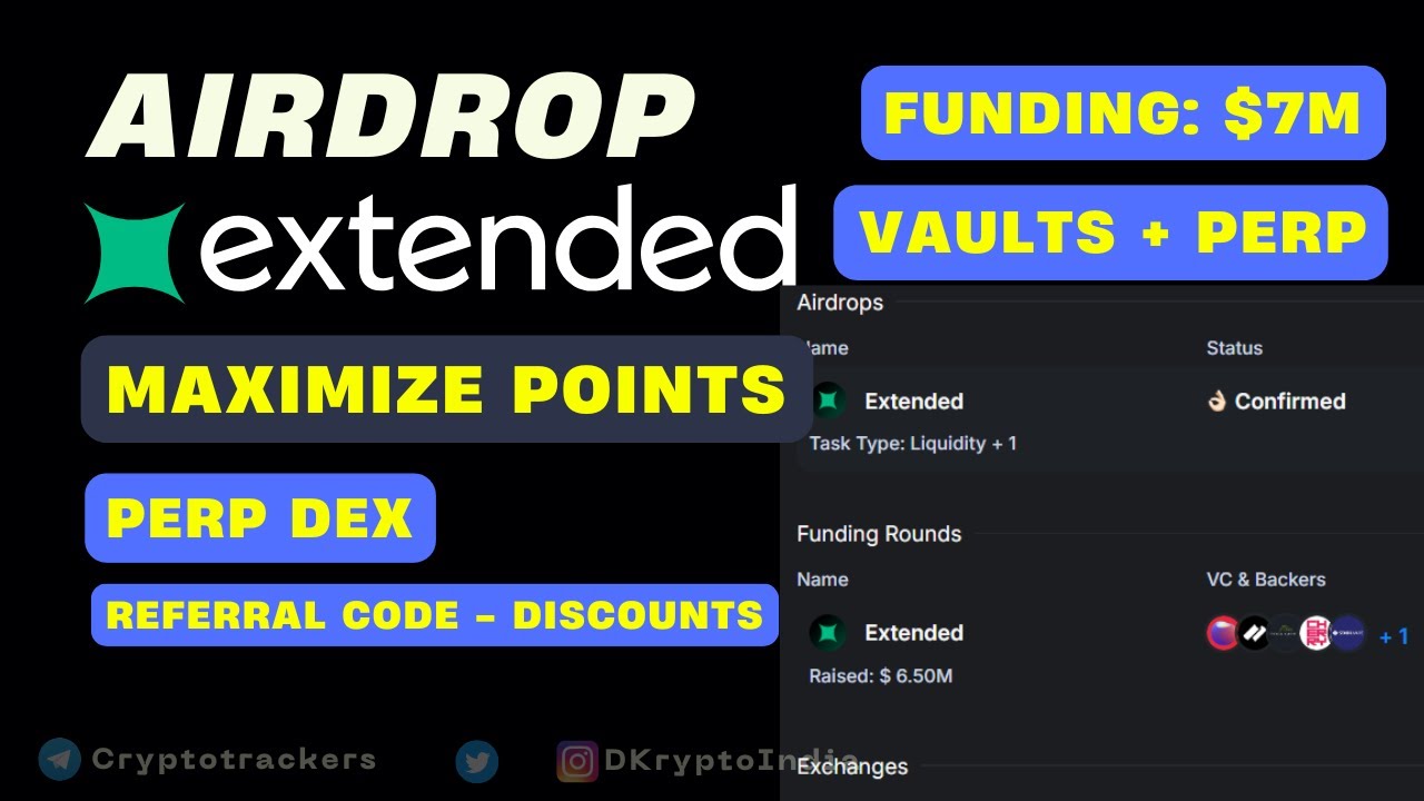 Extended Exchange Airdrop Details | Maximize extended Xpoints | Perpetual trading crypto airdrop now
