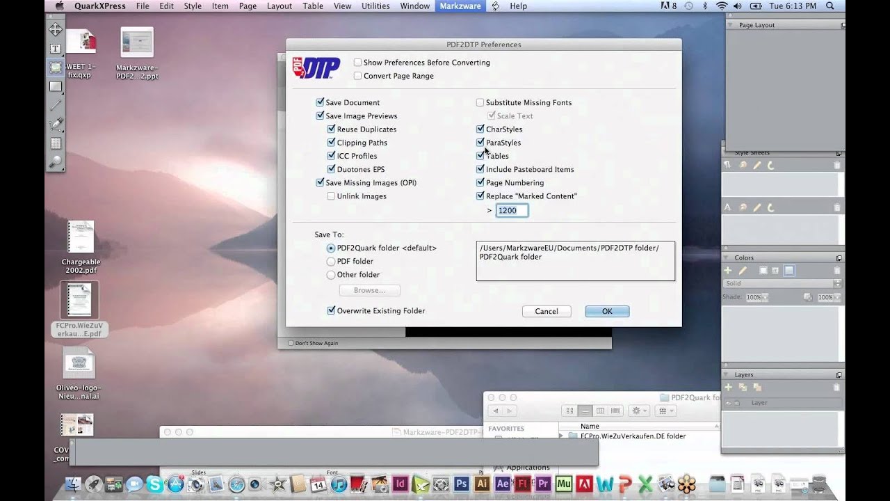 PDF2DTP converter XTension for QuarkXPress 9