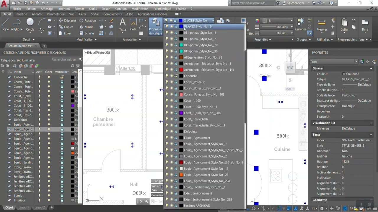 Etude d'eclairage avec Dialux et Autocad